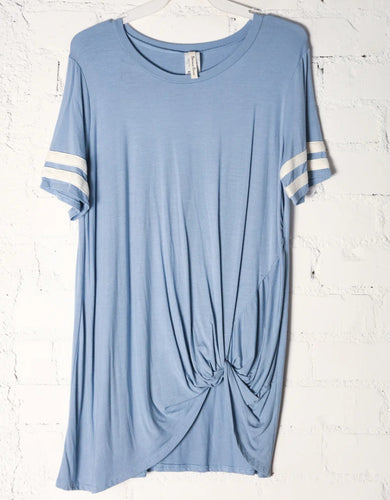 Blue Jersey Stripe Top