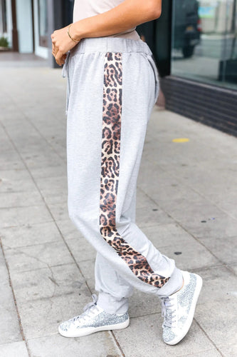 Grey/Leopard Joggers