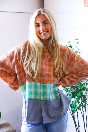Plaid Tiered Flannel Top
