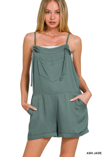 Linen Romper w/ Tie Knot Strap